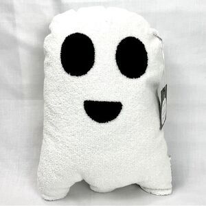 Ghost Shape Halloween Pillow NWT White & Black Textured Pillow